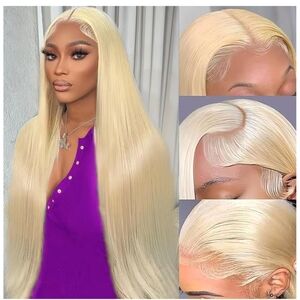 Sleek Platinum Blonde Lace Front Wig